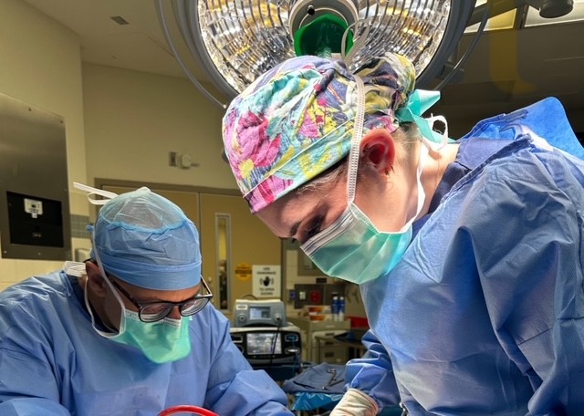 Reagan Stafford scrubbed up in surgery