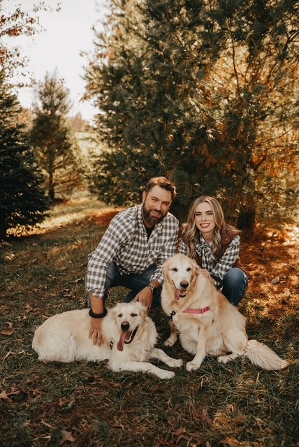 Reagan Stafford with her husband and dog