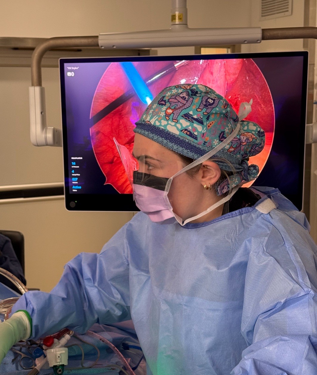 Reagan Stafford scrubbed up in surgery