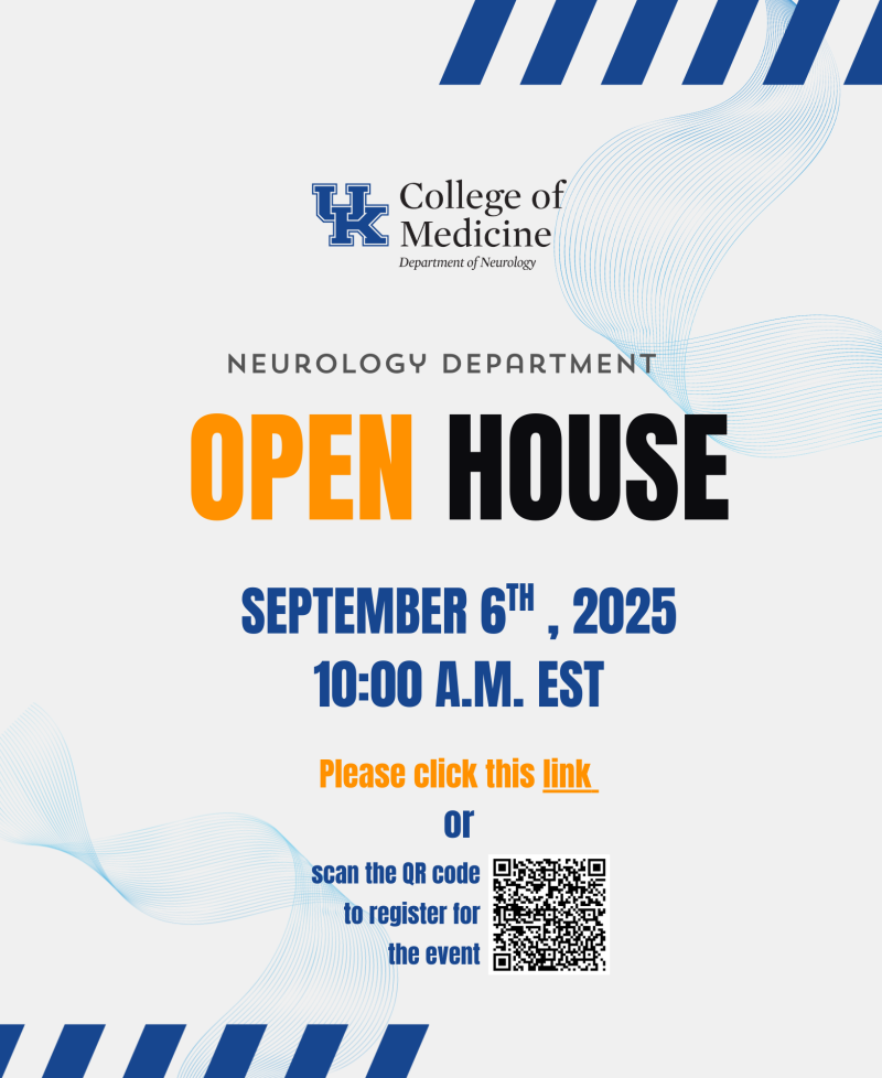 Neurology Department Open House - Flyer - September 6th,  2025 10:00am