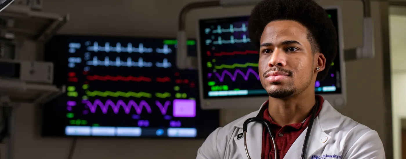 Student in an operating room