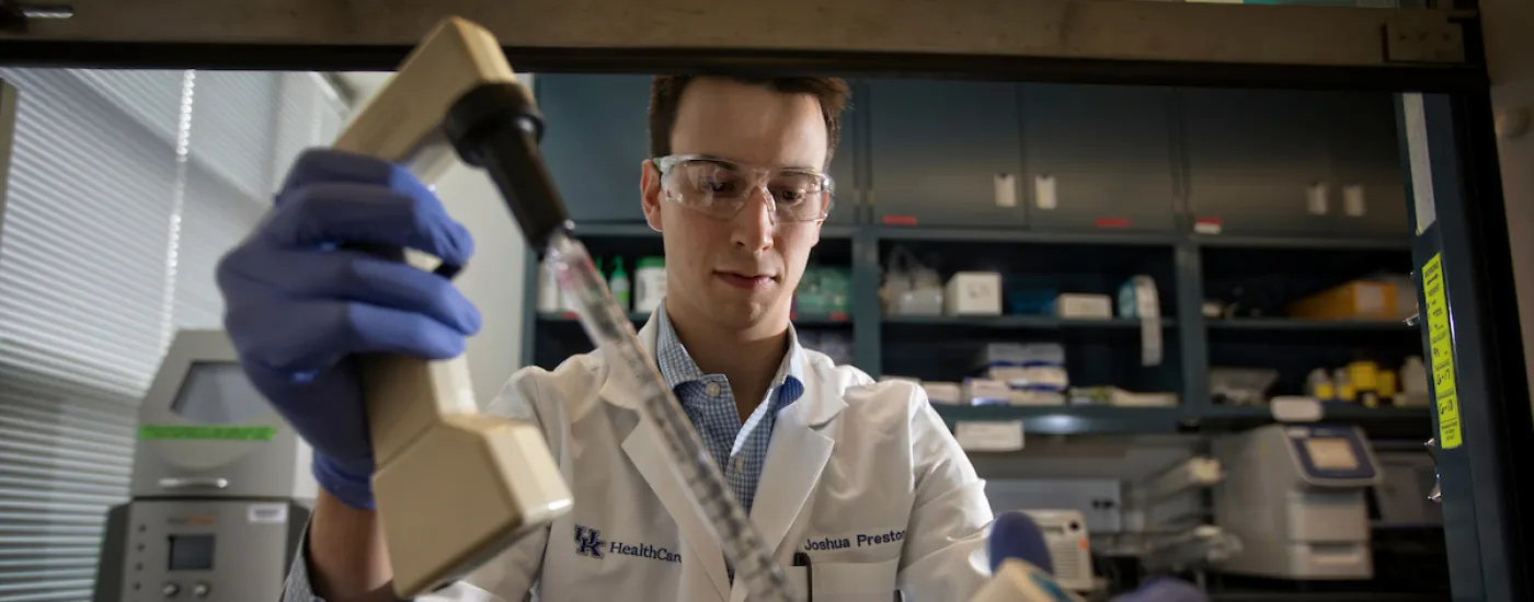 Researcher Joshua Preston in a laboratory