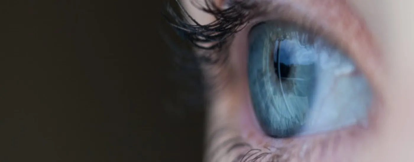 Close up of a blue eye.