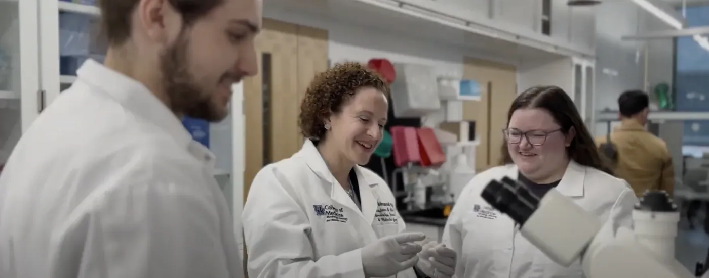 uk researchers in a lab with ilhelm messaoudi