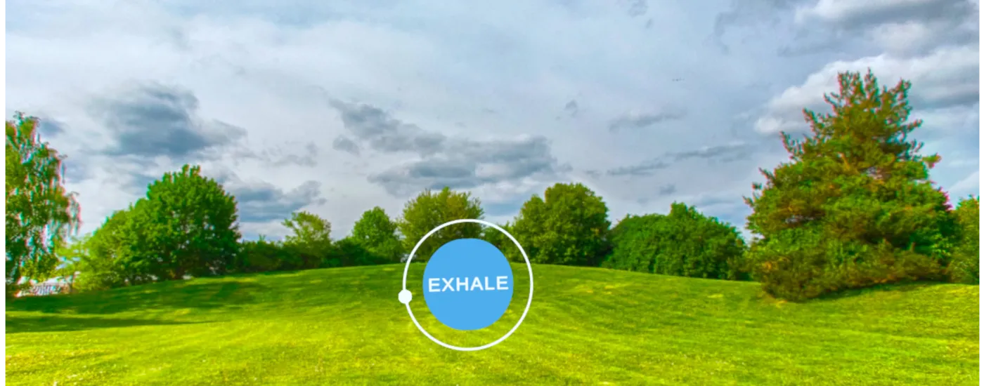 A screenshot from VR together that reads "Exhale"