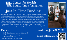 Flyer for Just-in-Time Funding Opportunity