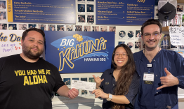 Alex Muto with his wife Kristen and the Big Kahuna restaurant owner