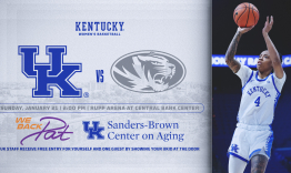 We Back Pat UK Women's Basketball Game flyer. UK Wildcats vs Missouri Tigers January 21 2pm Rupp Arena at Central Bank Center UK Staff receive free entry for yourself and one guest by showing your UK ID at the door