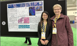 Dr. Jing Di and Dr. Therese Bocklage receiving an award