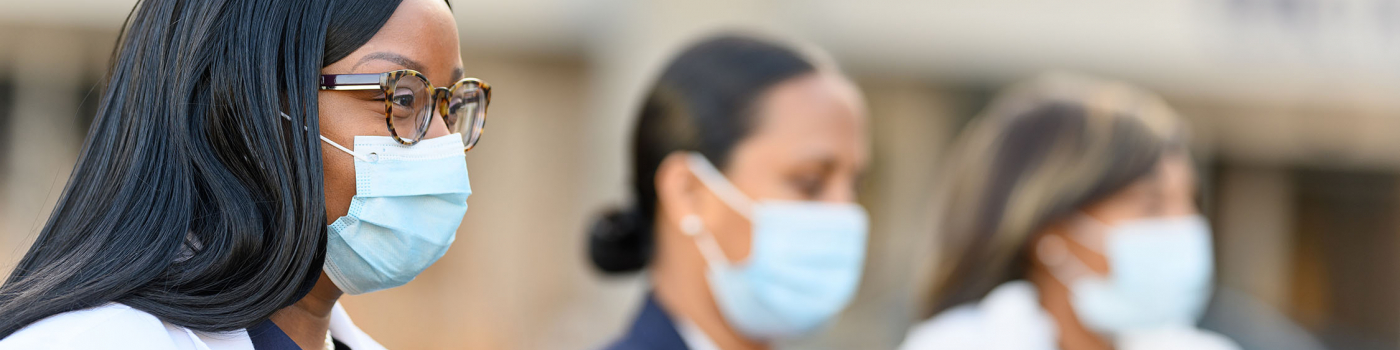 Medical professionals wearing masks for covid