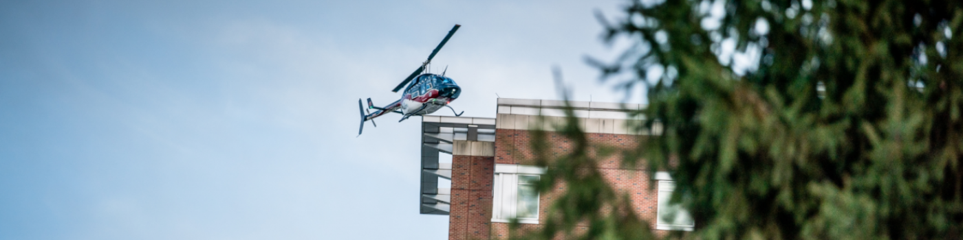 helicopter lands at hospital
