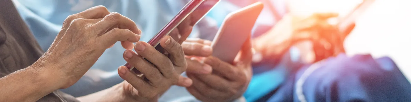 People holding cellphones