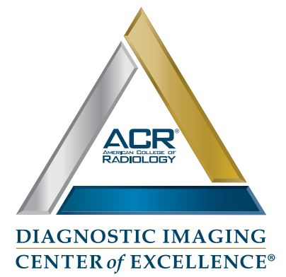 triangle logo for the American College of Radiology with following wording at bottom:  Diagnostic Imaging Center of Excellence
