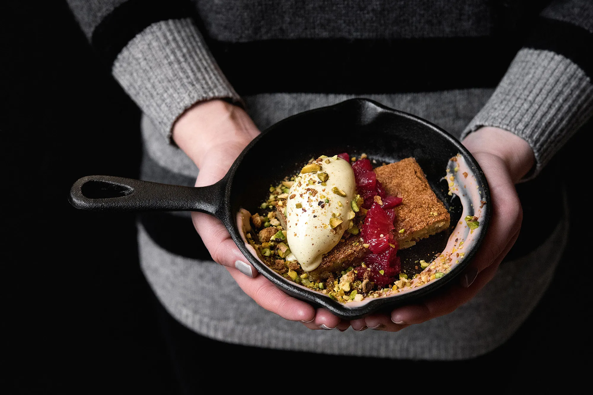 Woman holding a plate of food