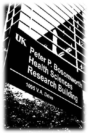 Peter P. Bosomworth Health Sciences Research Building street sign.