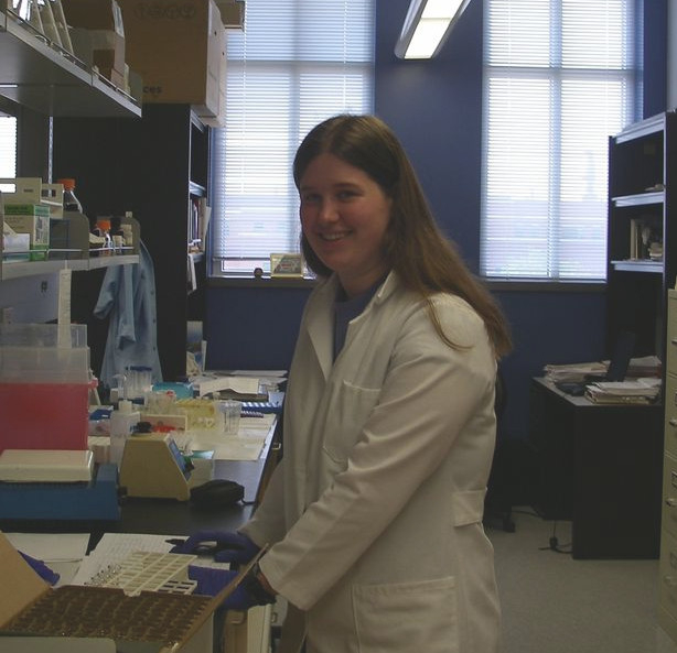 student Kathleen Marshall standing in Fan laboratory