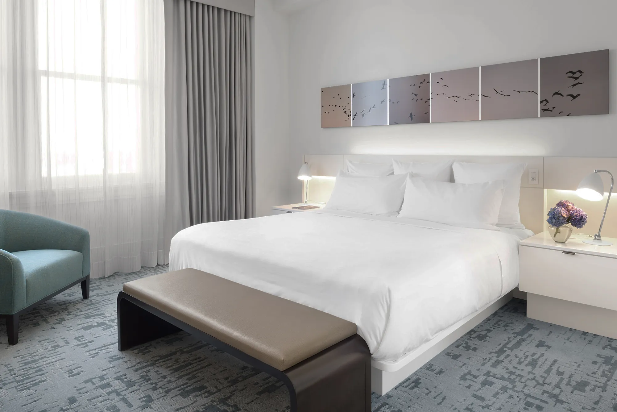 Hotel bedroom.