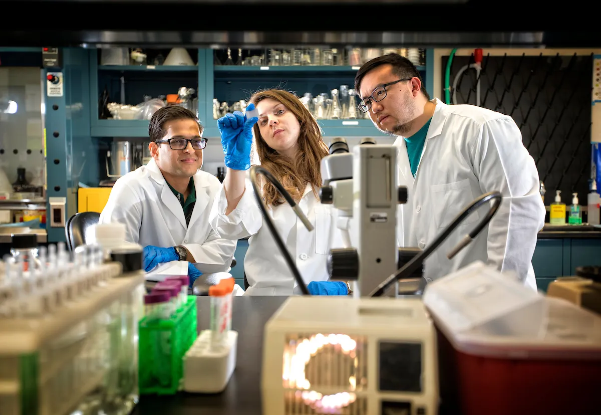 Three scientists in the lab.