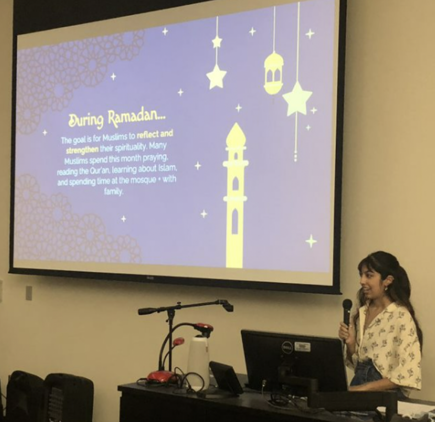 a student during a ramadan presentation