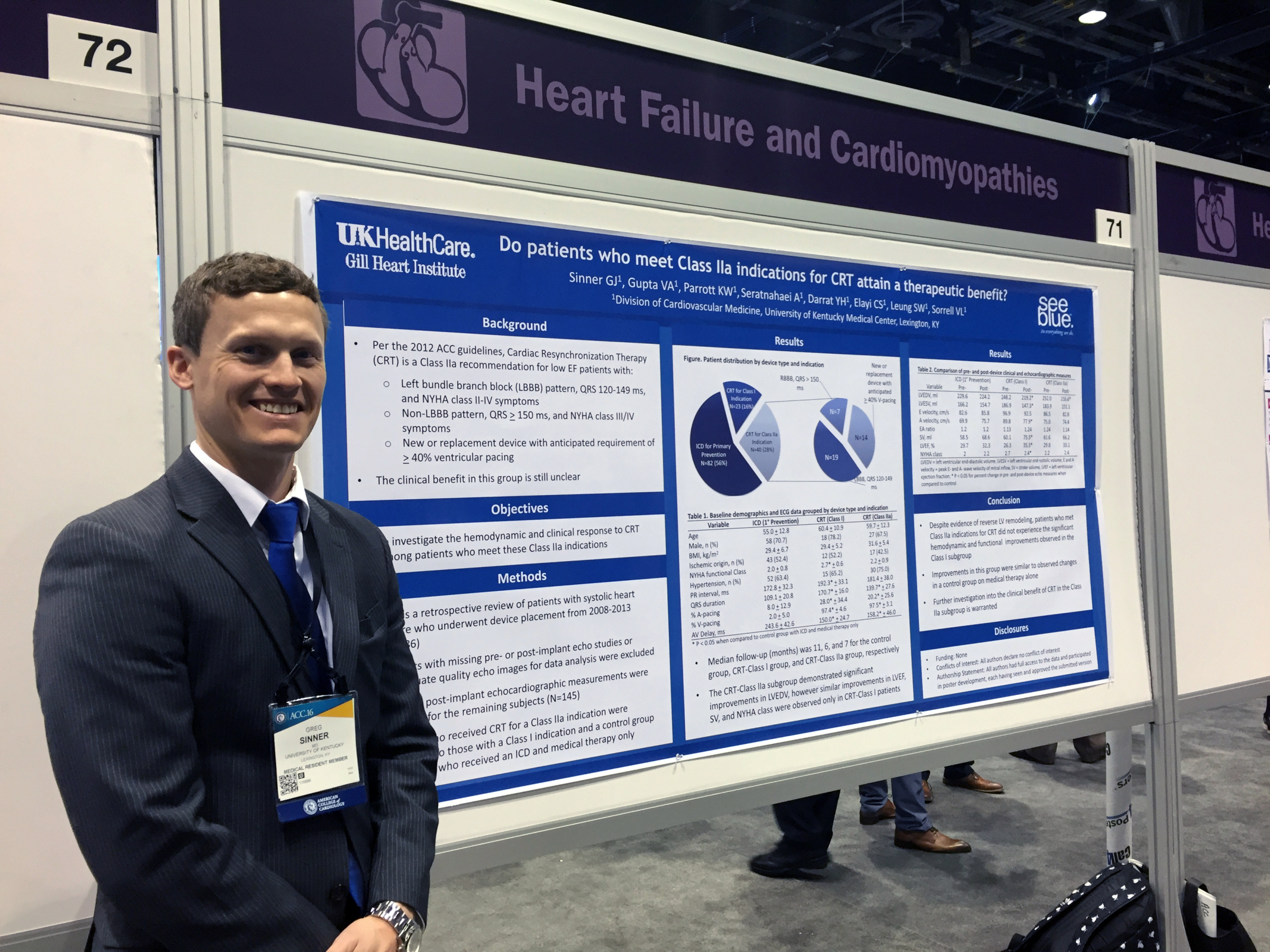 Fellow Greg Sinner presenting a poster at a conference over 'Heart Failure and Cardiomyopathies'