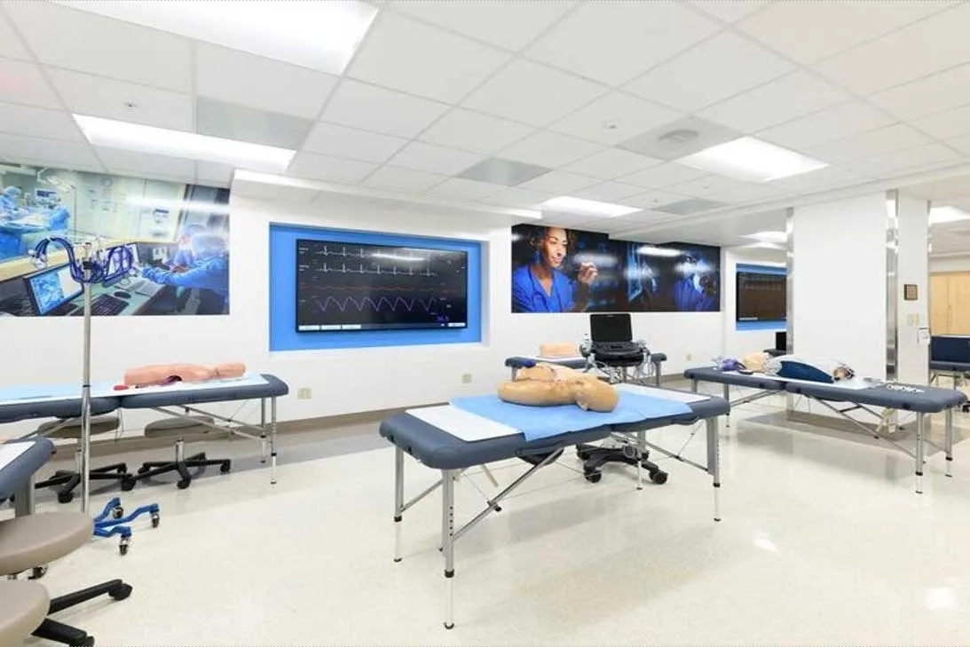 cardiovascular simulation lab; beds and simulation equipment