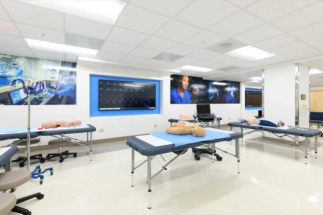 cardiovascular simulation lab; beds and simulation equipment