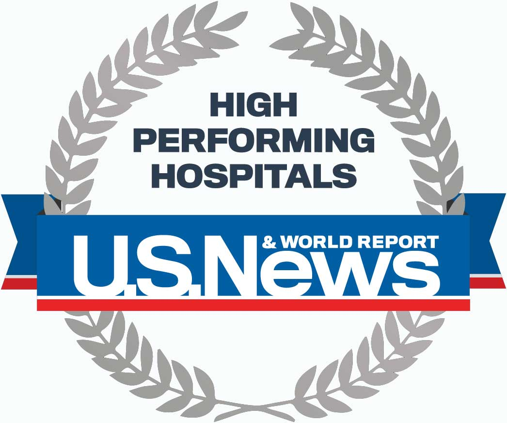 High Performing Hospitals badge from US News & World Reports