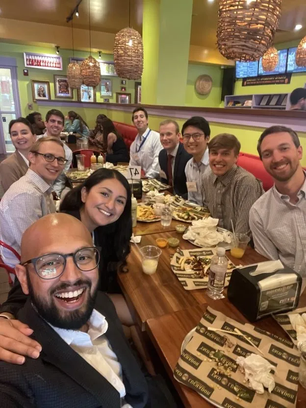 Picture of all residents together at lunch smiling