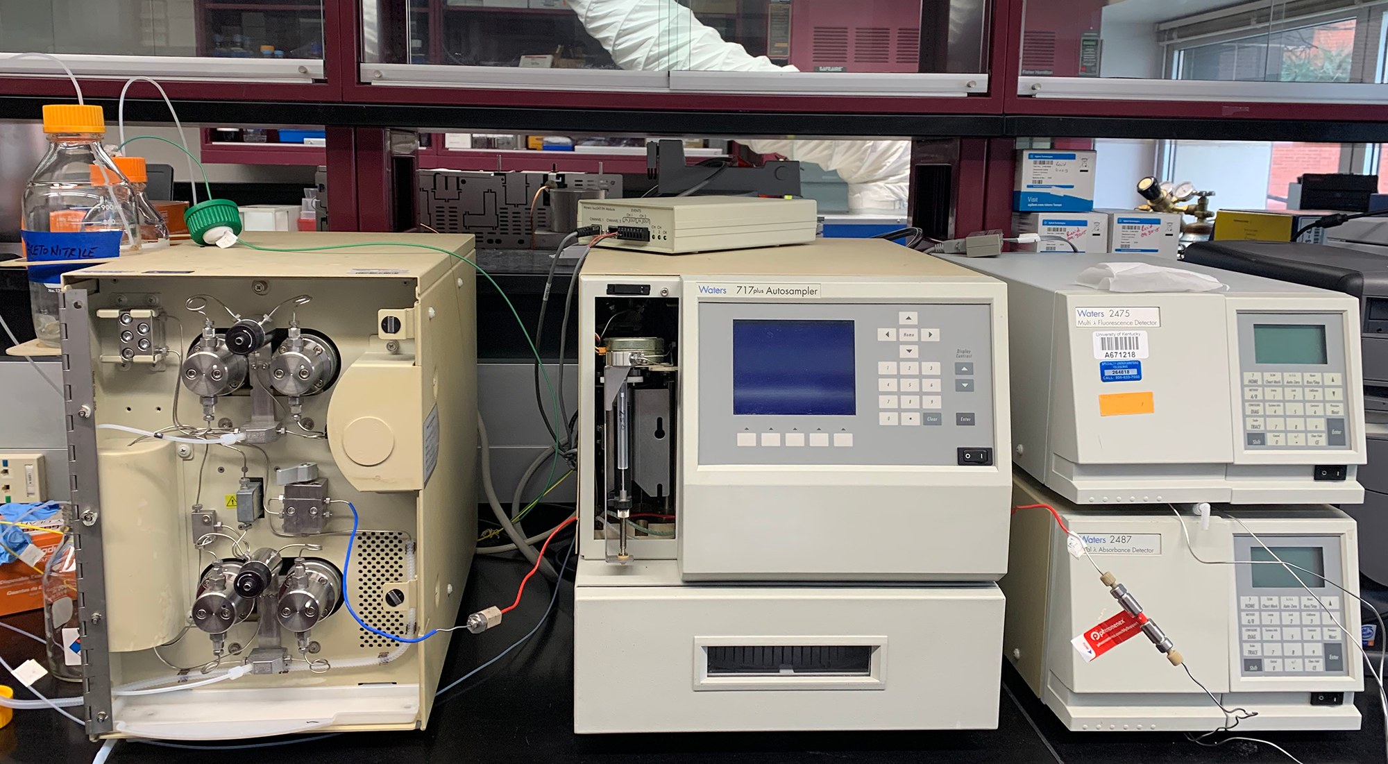 Forensic toxicology equipment within the lab.
