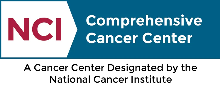 NCI: Comprehensive Cancer Center logo - A cancer center designated by the national cancer institute