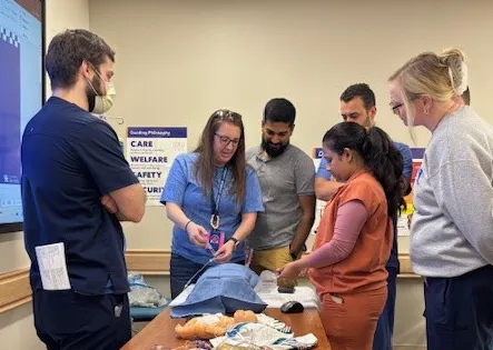 L to R: Drs. Anthony Haase, Kelsey Moorman, Rahul Joseph, Mahmoud Khanji, Hemanthi Veligaram, and Becky Von Handorf