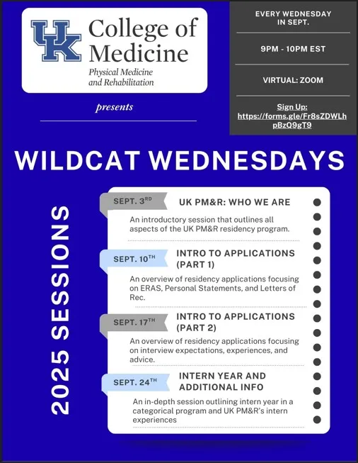 Wildcat Wednesday flyer that states date, time, and link for registration