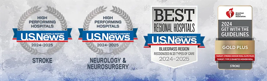 Badges awarded to Neurology by US News & World Report and American Heart Association