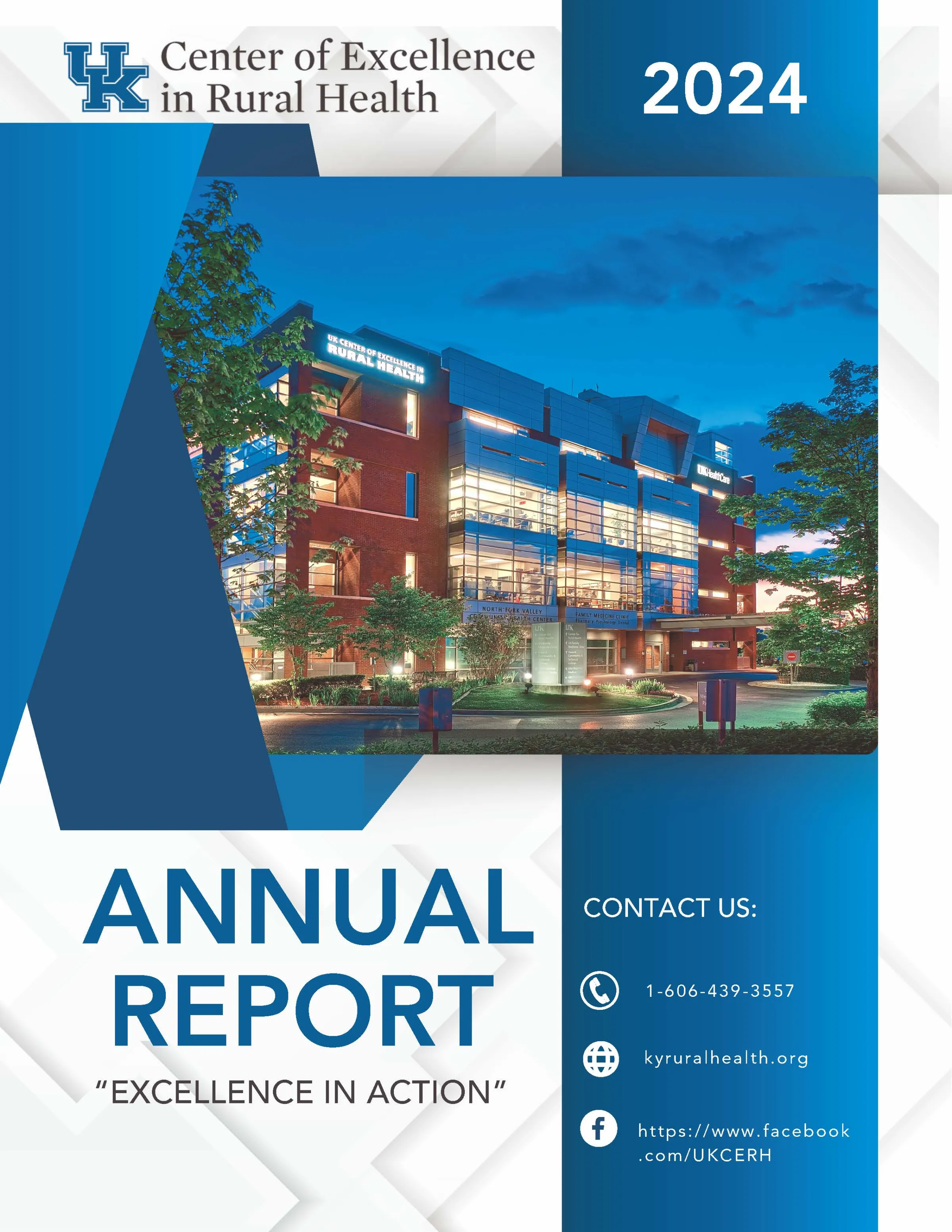 Photo of the cover of the annual report shows the UK CERH building and title of the report