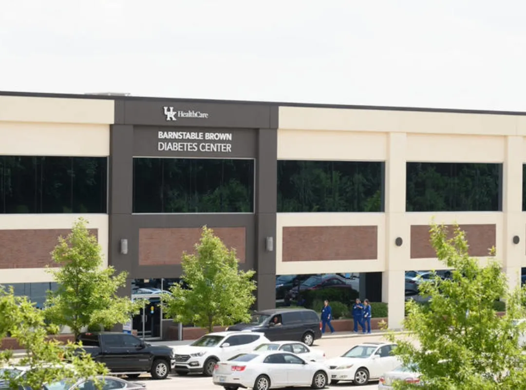 A wide shot of the exterior of the Barnstable Brown building