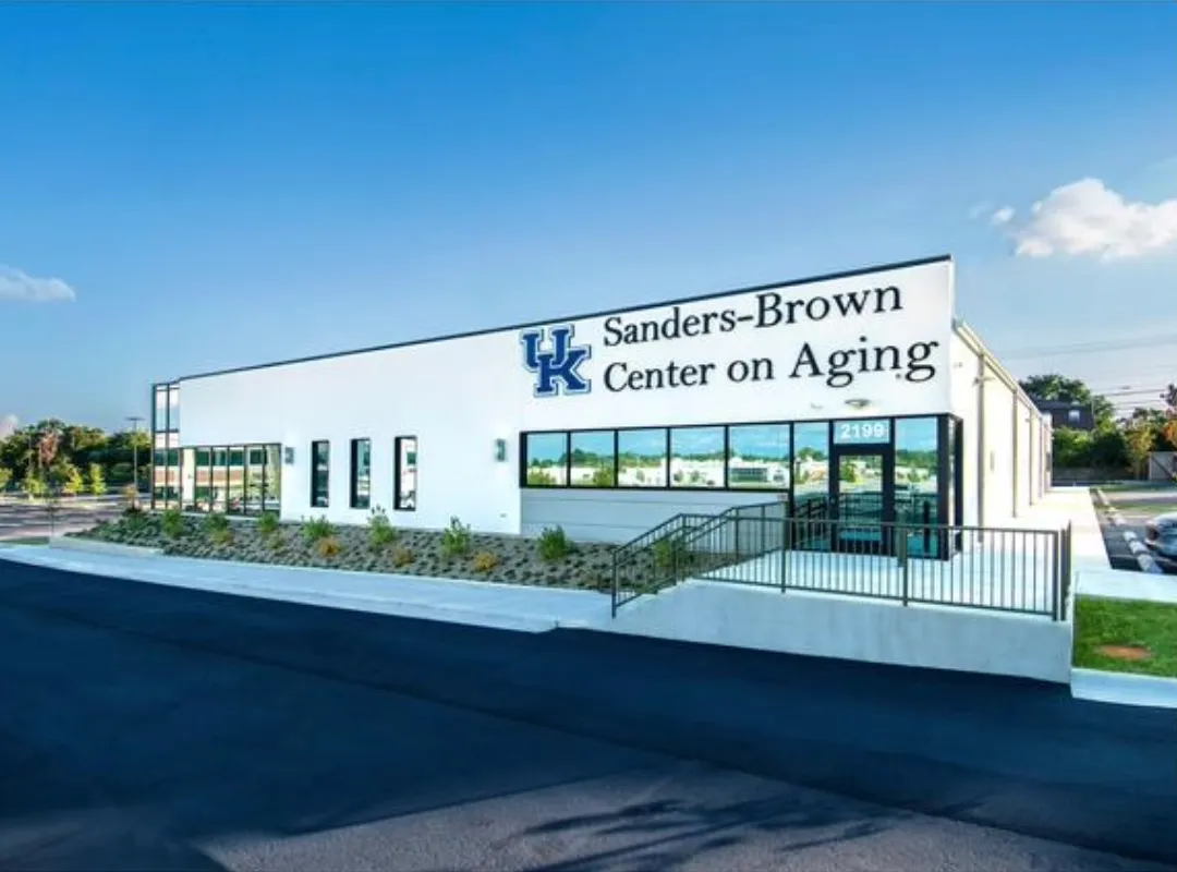 The exterior of Sanders Brown Center on Aging