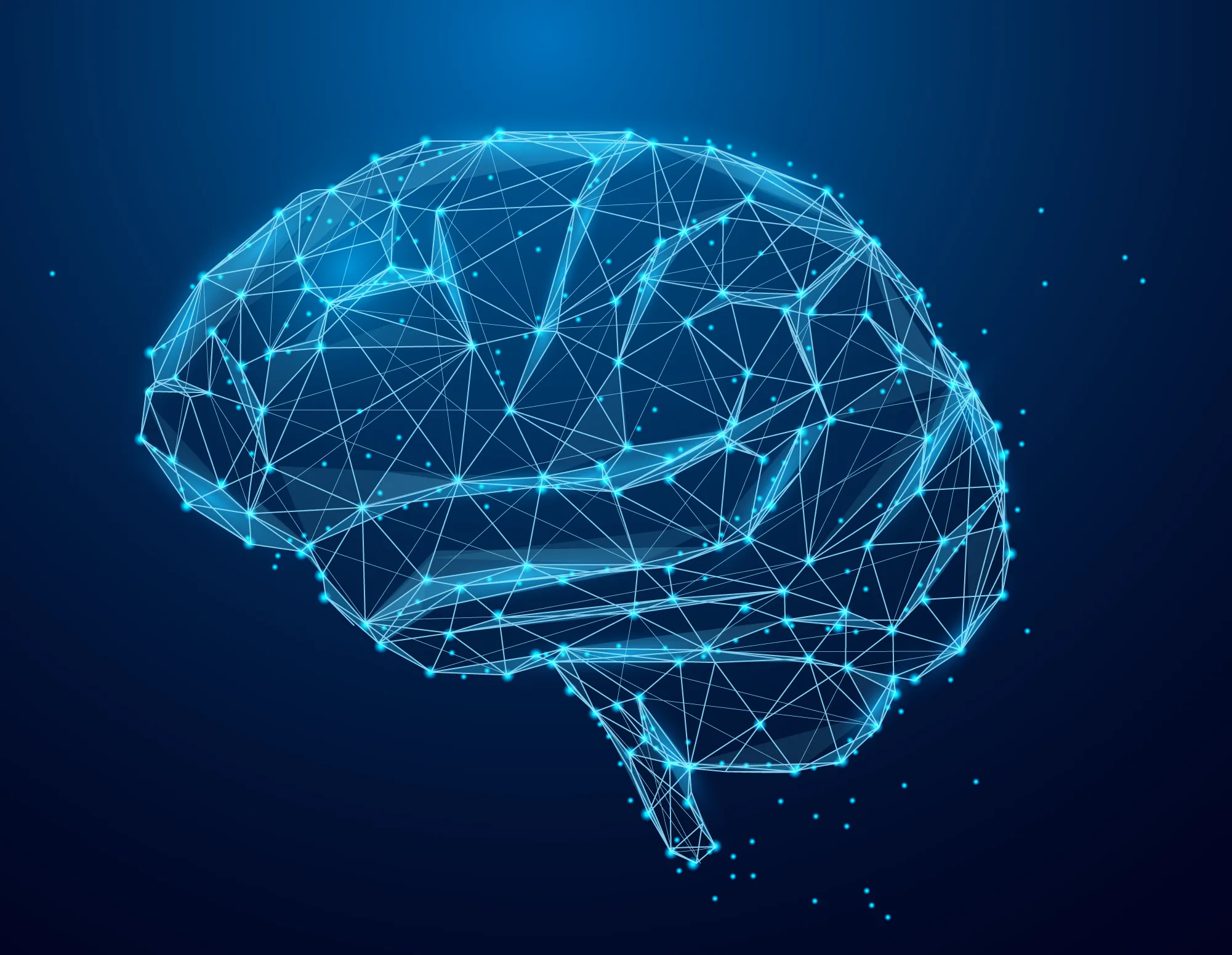 Illustration of brain with dark background