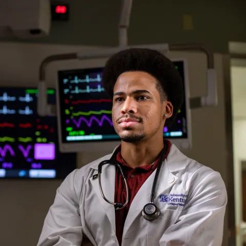 Student in an operating room