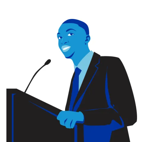 Student speech icon.