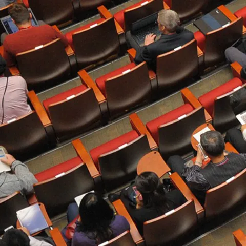 Auditorium of people.