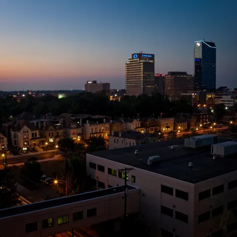 Lexington sky line at night