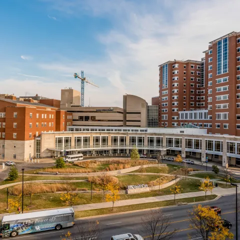 Pano view of Chandler Hospital and surrounding hospital complex