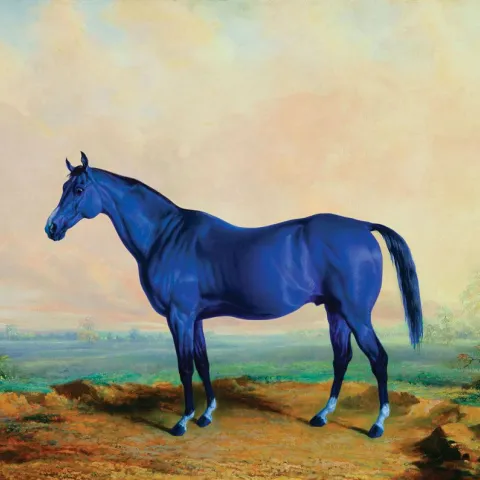 Painting of a blue horse