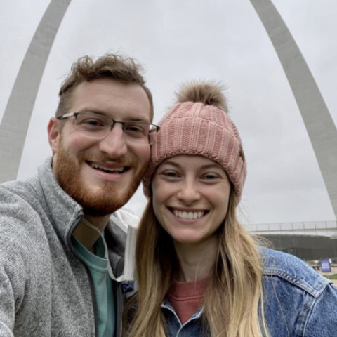 J.T. Henderson and his spouse at the Gateway Arch