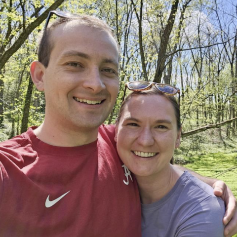 Laura Josephson and her spouse on a hike