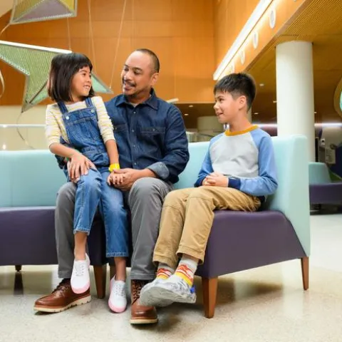 family sitting in new bhu center