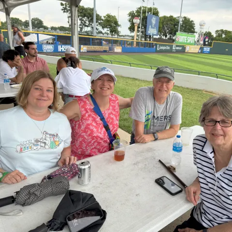 Dr. Messaoudi with MIMG faculty at the Legends ballpark. 