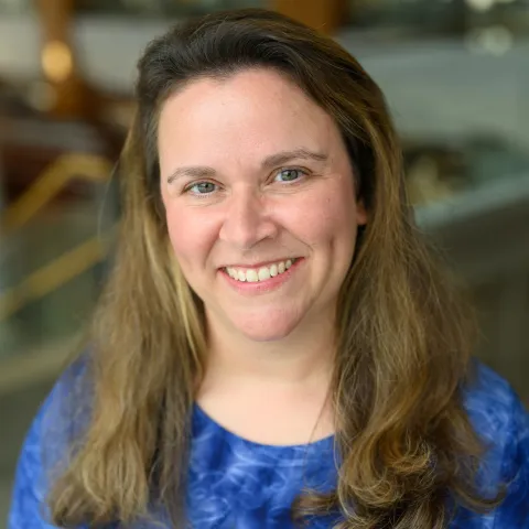 Female provider in blue shirt