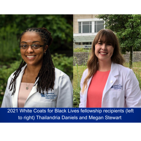 2021 White Coats for Black Lives fellowship recipients (left to right) Thailandria Daniels and Megan Stewart 