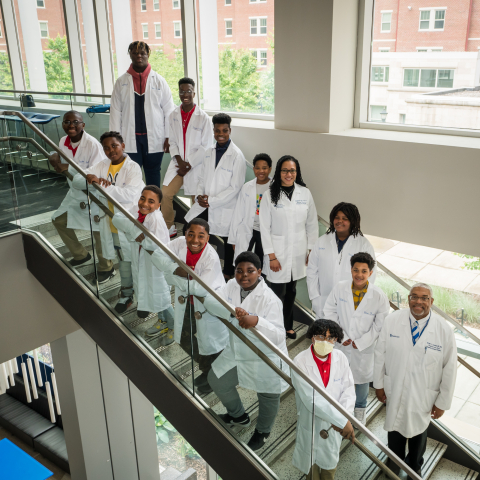 Group photo of Black Boys and Men in Medicine program participants
